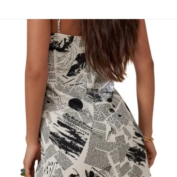 NWT Reformation Ventura Slip Dress - Climate Newsprint, S, Rare Sold Out Pattern - Picture 5 of 13